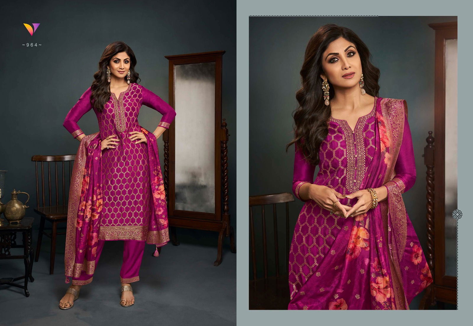 Shilpa 9 By Vatsam Viscose Dola Embroidery Readymade Suits Wholesalers In Delhi